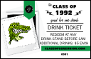 Class Reunion Mascot Green Drink Ticket