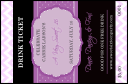Sweet Sixteen Purple Chevron Drink Ticket