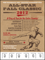 All-Star Retro Baseball Logo Flyer