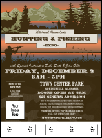 Fishing and Hunting Expo Green Camo Flyer