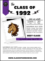 Class Reunion Mascot Purple Flyer