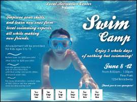 Swim Camp Logo Flyer