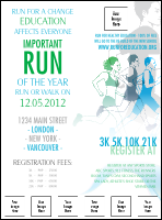 Run for a Cause Blue & Green Logo Flyer