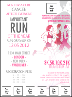 Run for a Cause Pink Logo Flyer