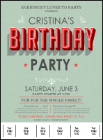 Birthday Party Green Logo Flyer