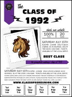 Class Reunion Mascot Purple Logo Flyer