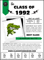 Class Reunion Mascot Green Logo Flyer