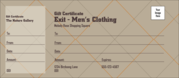 Men's Clothing Store Gift Certificate