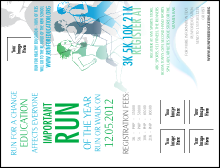 Run for a Cause Blue & Green Invitation