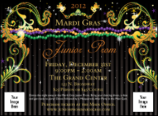Mardi Gras Beads Invitation