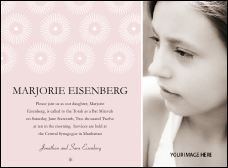 Bat Mitzvah Pink Portrait Invitation