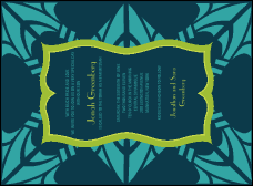 Bar Mitzvah Teal & Green Invitation