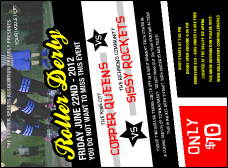 Roller Derby Passing Star Invitation