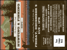 Fishing and Hunting Expo Green Camo Invitation