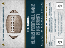 American Football Blue Invitation