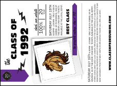 Class Reunion Mascot Purple Invitation