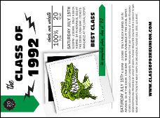 Class Reunion Mascot Green Invitation
