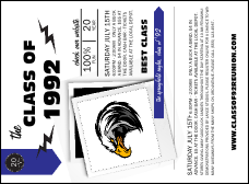 Class Reunion Mascot Blue Invitation