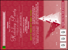 Paper Christmas Tree Red Invitation