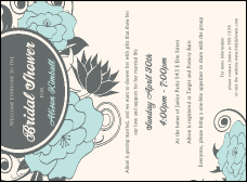 Blue Flower Invitation