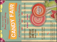 Retro Candy Invitation