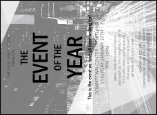 All Purpose Building and Streetlights Black and White Invitation