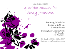 Purple Flowers Invitation