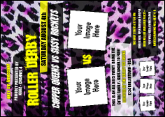 Roller Derby Pink Leopard Postcard