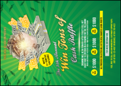 Cash Raffle Green Postcard