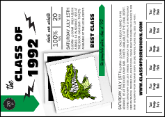 Class Reunion Mascot Green Postcard
