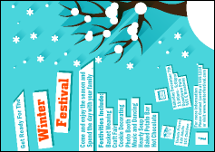 Winter Cut Paper Postcard