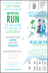 Run for a Cause Blue & Green Poster