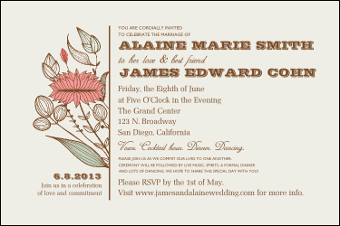 Wedding Flower Motif Poster
