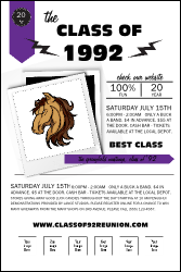 Class Reunion Mascot Purple Poster