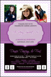 Sweet Sixteen Purple Chevron Poster