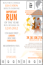 Run for a Cause Orange Logo Poster