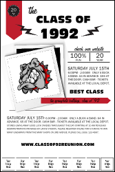 Class Reunion Mascot Red Logo Poster