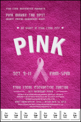 Breast Cancer Pink Ribbon Logo Poster