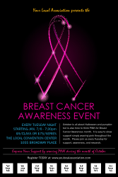 Breast Cancer Ribbon Sparkle Logo Poster