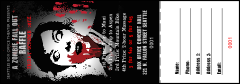 Zombie Woman Raffle Ticket