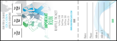 Run for a Cause Blue & Green Raffle Ticket