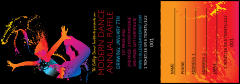 Modern Dance Black Raffle Ticket