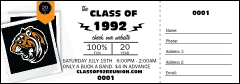 Class Reunion Mascot Orange Raffle Ticket