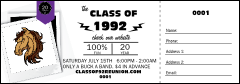 Class Reunion Mascot Purple Raffle Ticket