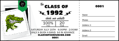 Class Reunion Mascot Green Raffle Ticket