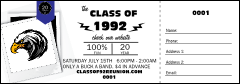 Class Reunion Mascot Blue Raffle Ticket
