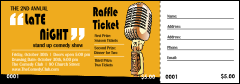 Comedy Retro Microphone Raffle Ticket
