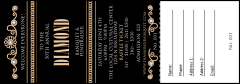 Diamonds Black Raffle Ticket