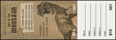 Dinosaur Illustrated Raffle Ticket
