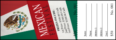 Mexican Flag Raffle Ticket